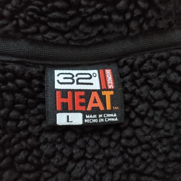 💥32 DEGREES💥  Men's Fleece Tech Sherpa Lined Zip-Front Hoodie - [Large, Black] - Picture 11 of 13